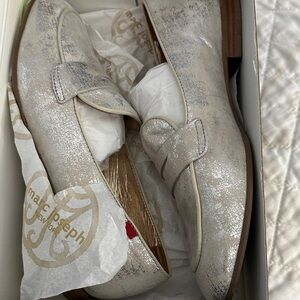 Marc Joseph Metallic Silver Loafers